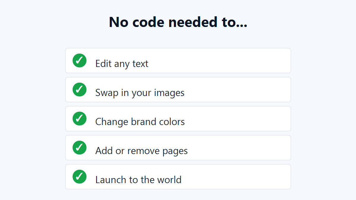 What you can change on a website template without any code