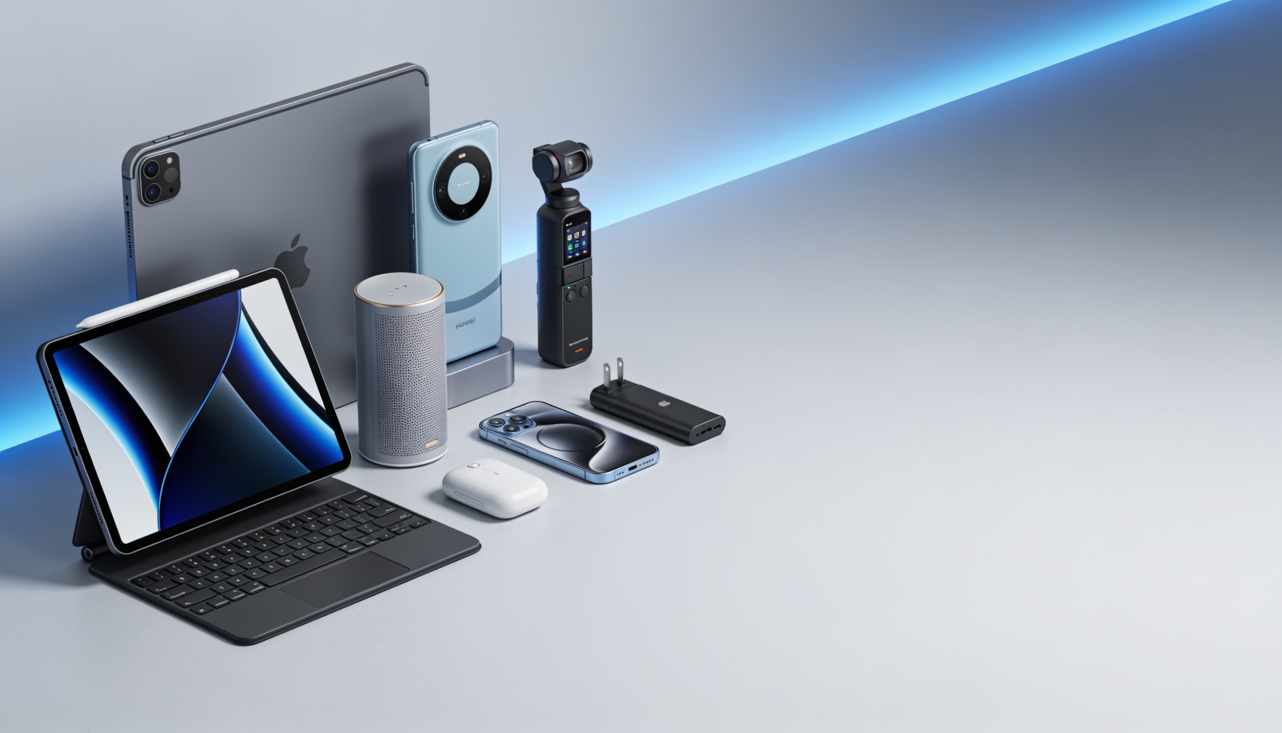 Modern tech gadgets collection
